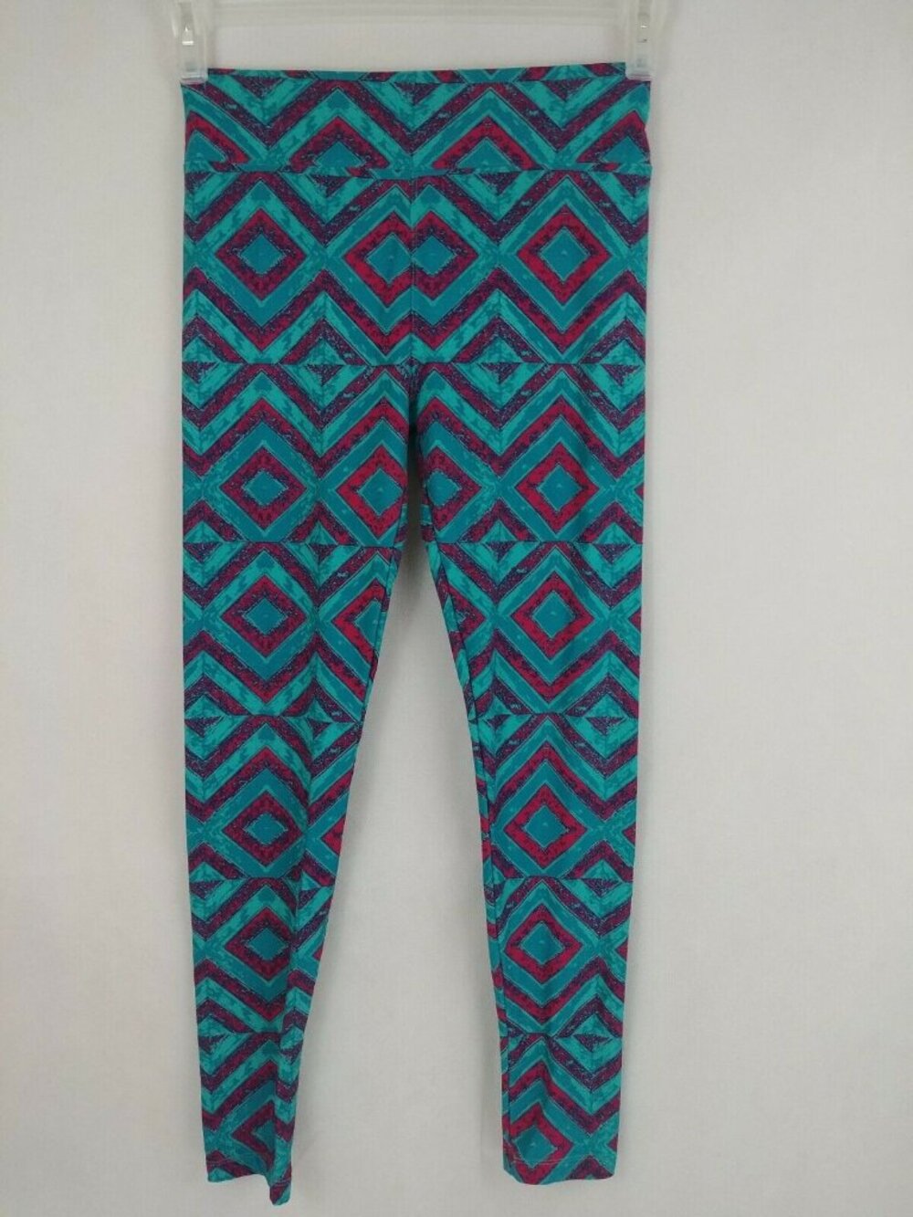 Lularoe Leggings One Size Jade With Pink Designs